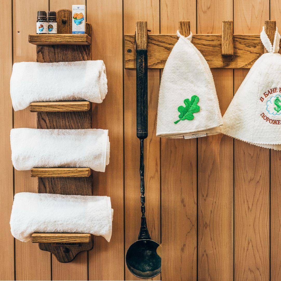 7 идей для хранения полотенец в бане