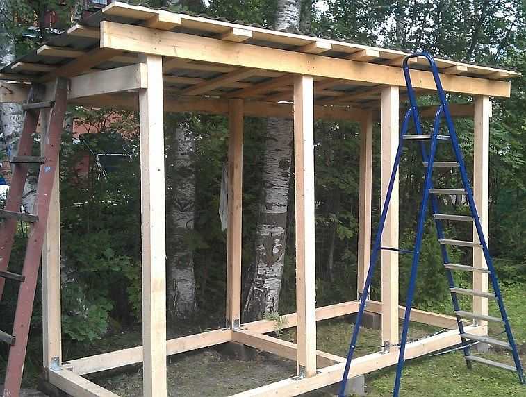 Как построить дровяник на даче своими руками
