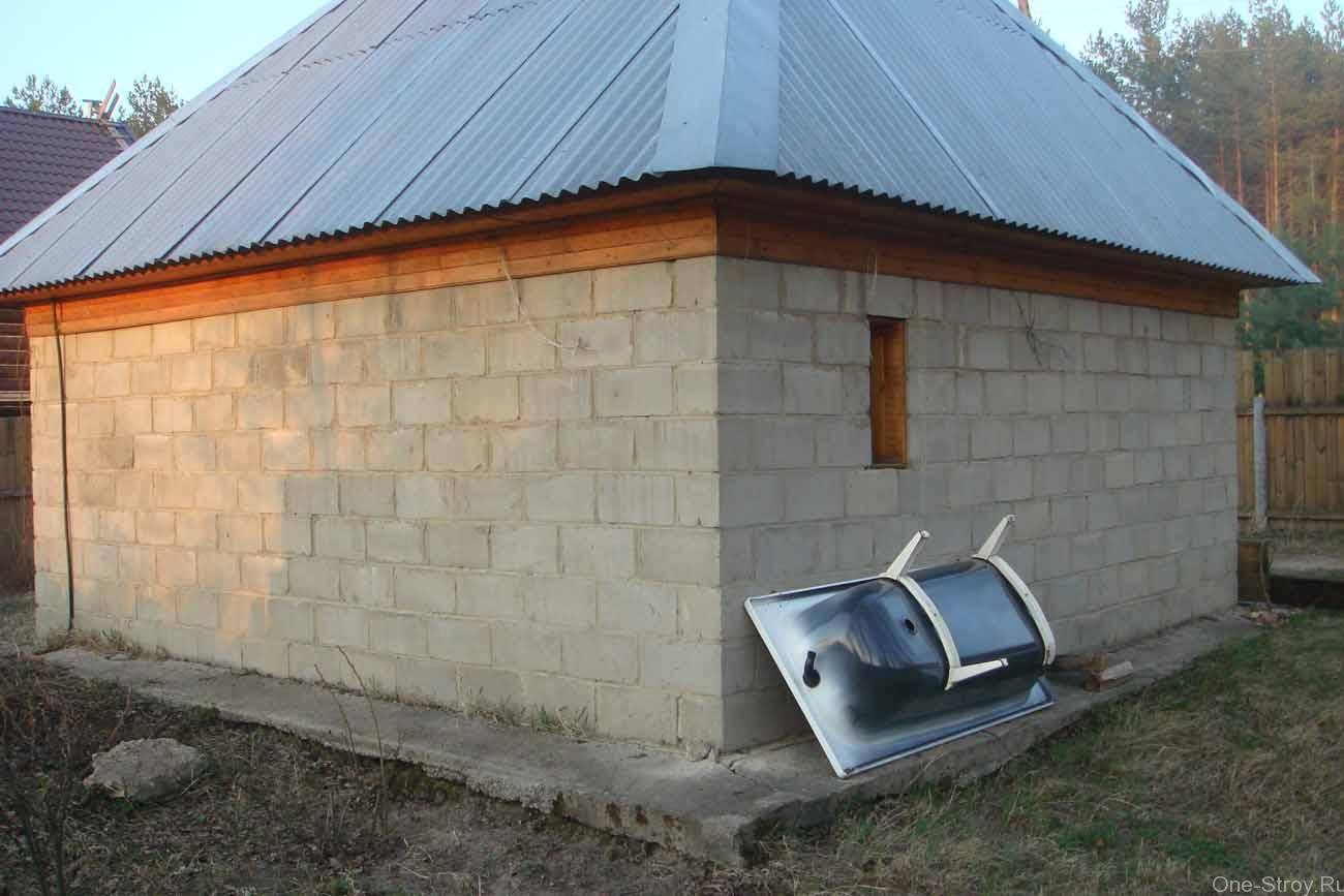 Баня из шлакоблока своими руками. проектирование, возведение фундамента, стен и крыши. наружная отделка