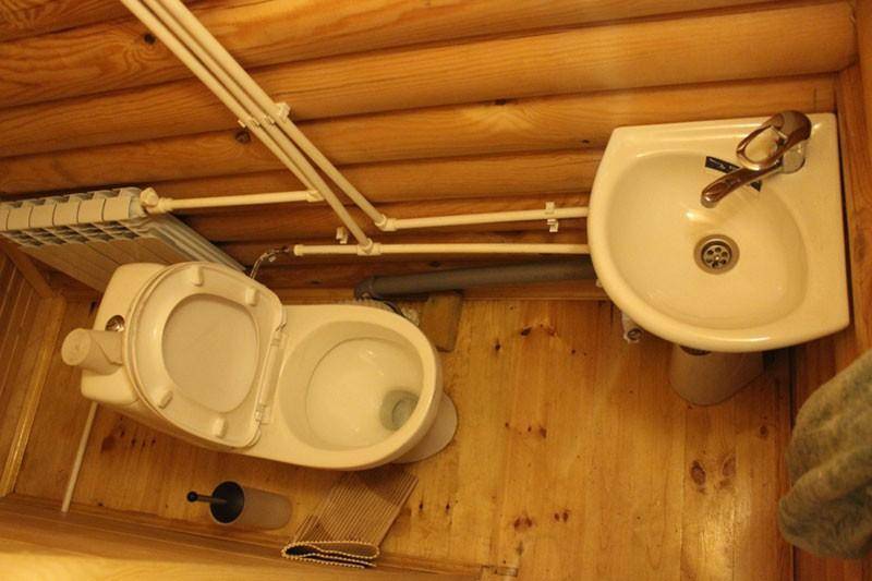 Туалет в бане — канализация