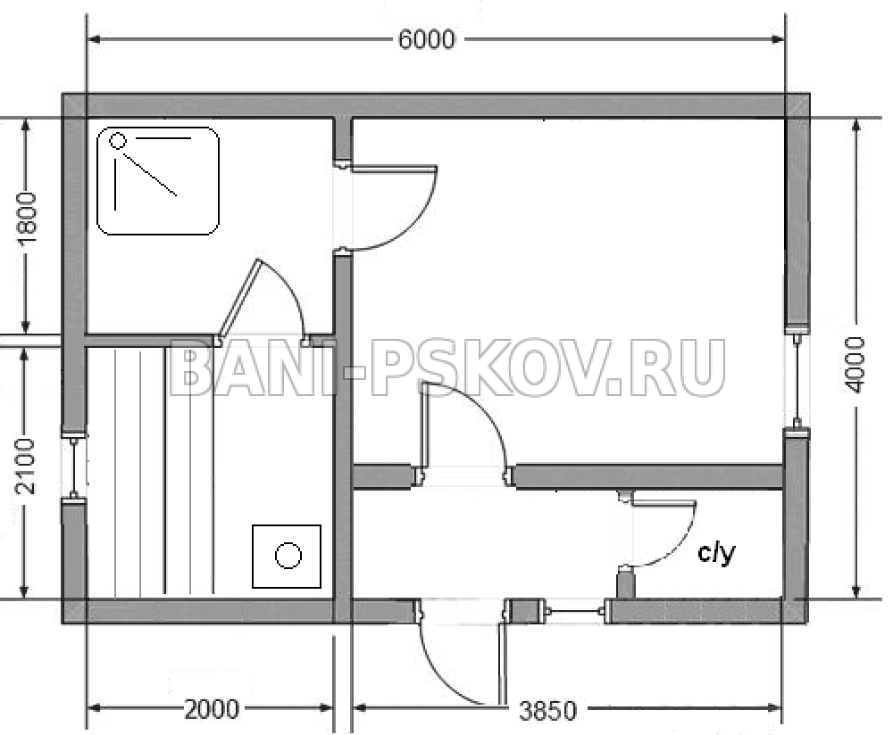 Проект бани 6х4 5