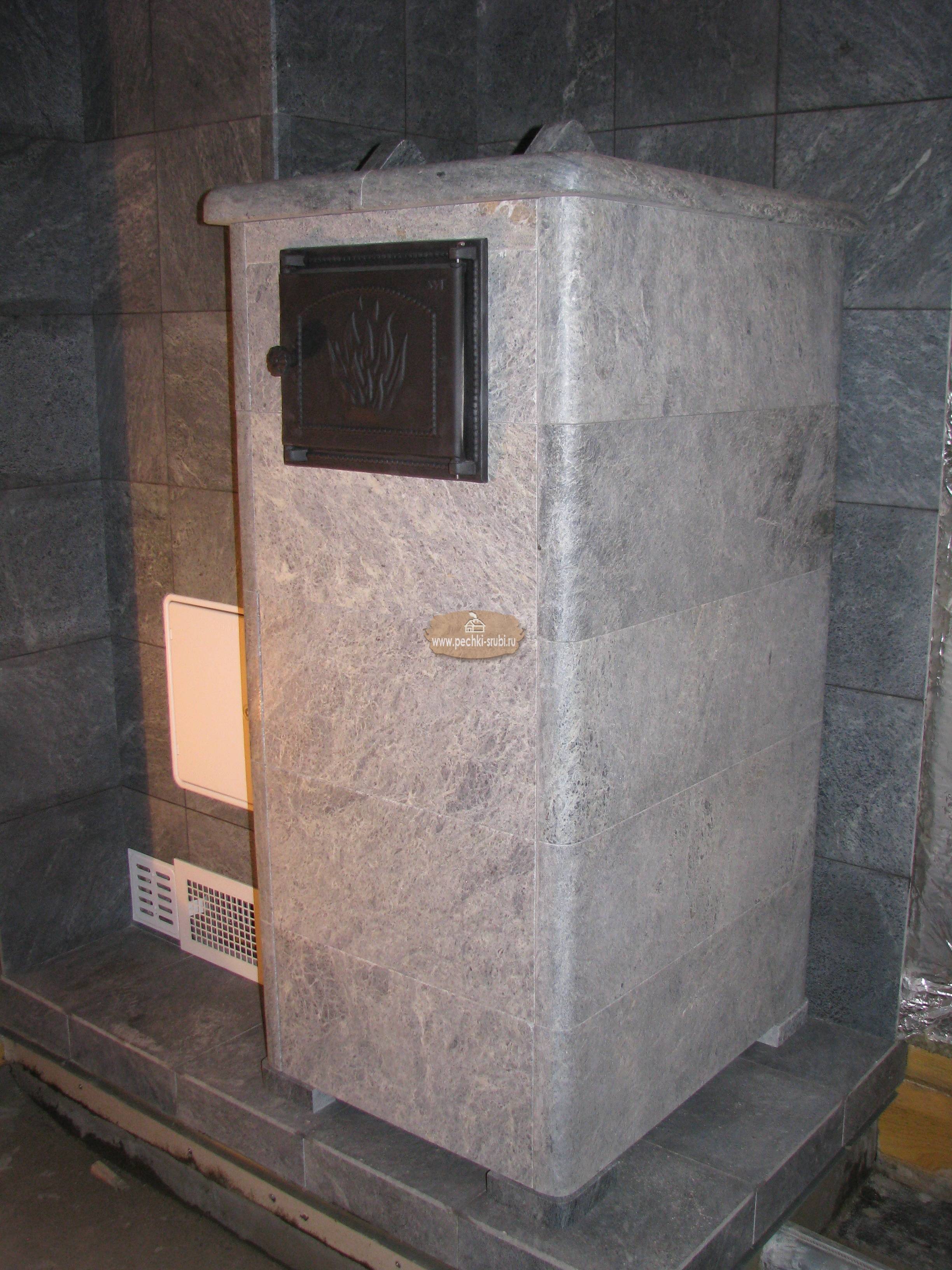 Банная печь из чугуна с закрытой каменкой