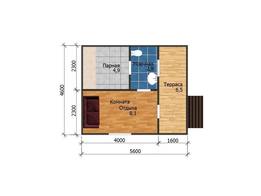 Бани с комнатой отдыха и спальней: проекты и дизайн одноэтажных бань, фото