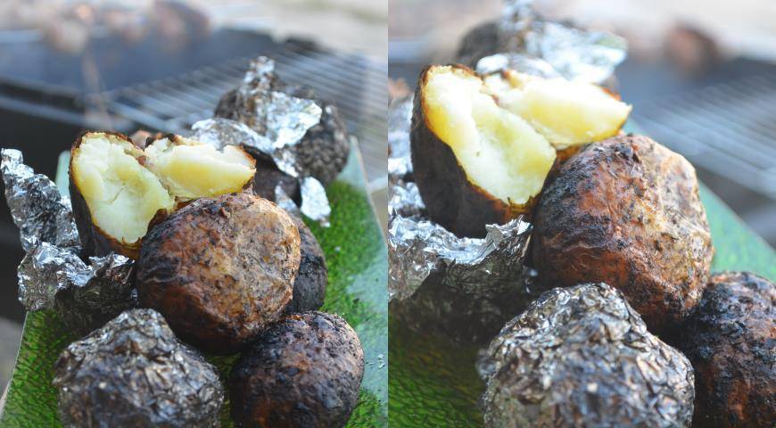Печеная картошка на углях польза. как запекать картошку в углях — в фольге, без фольги и на мангале