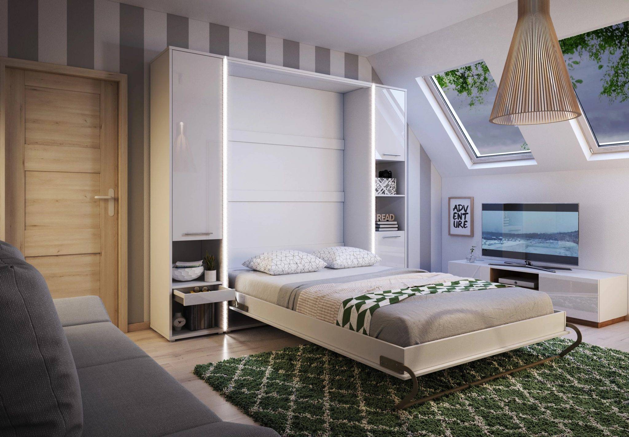 Современные кровати в стене — удобство и практичность в одном изделии
