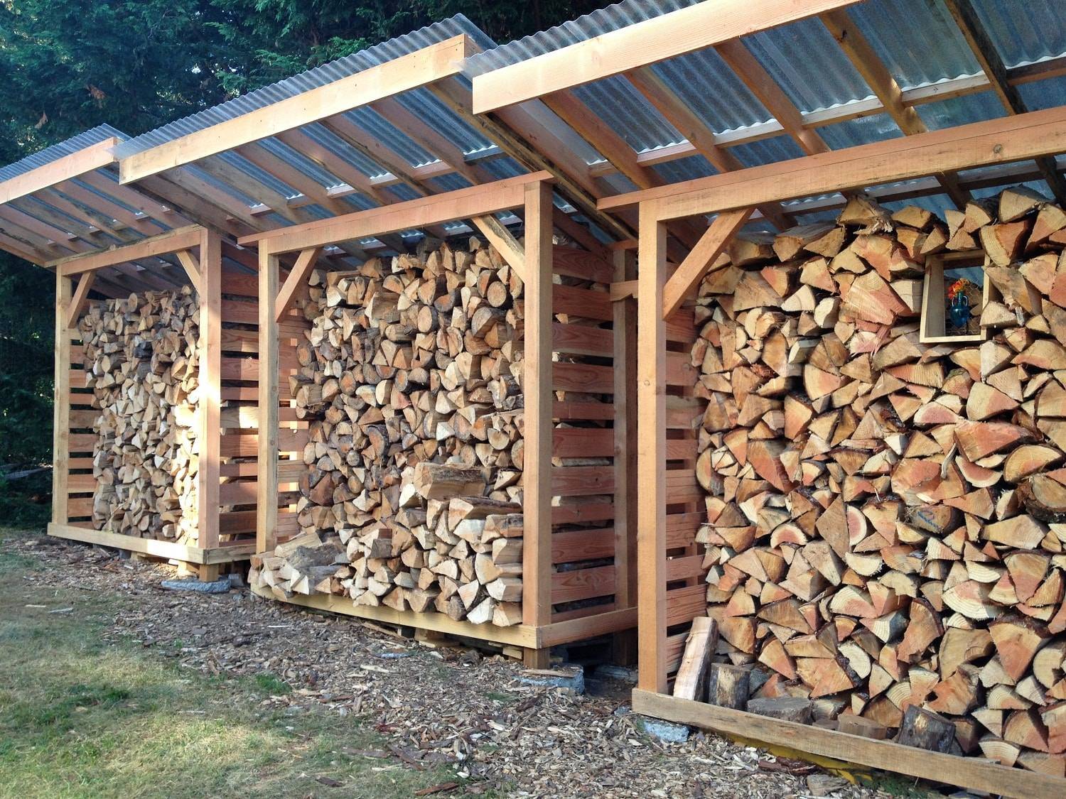 Где и как хранить дрова на даче