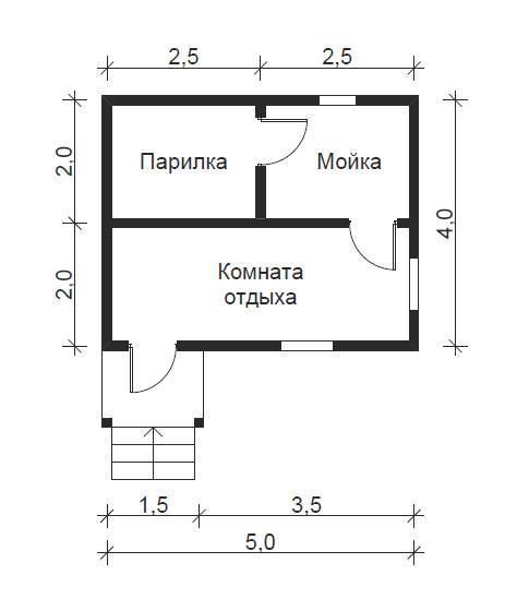 Проект бани 4 на 5: преимущества, особенности составления и примеры - построить баню ру