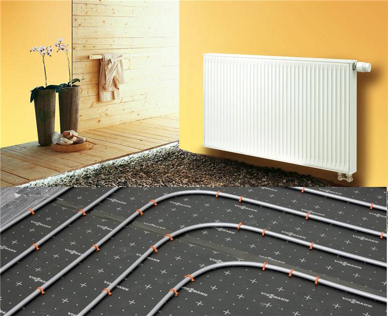 Схема отопления с теплым полом и радиаторами в частном доме: выбор и монтаж