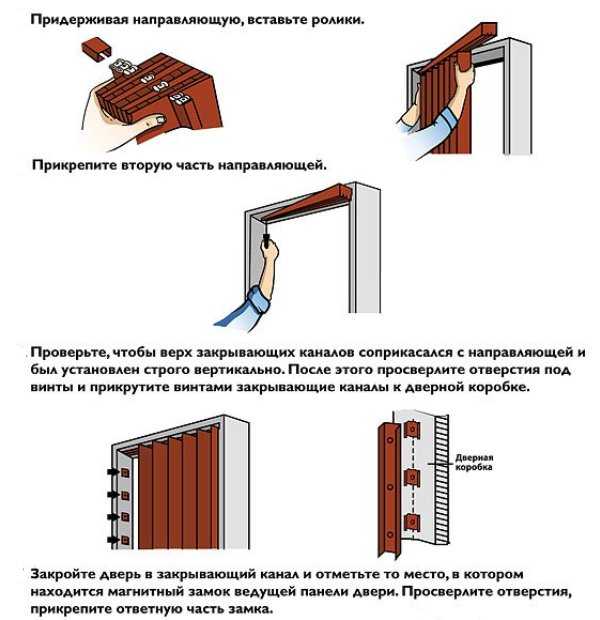 Как установить дверь-гармошку: пошаговая инструкция