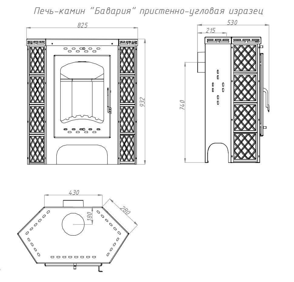 Печь-камин бавария: угловая с плитой, экокамин и печки установка чугунной, инструкция к пристенной