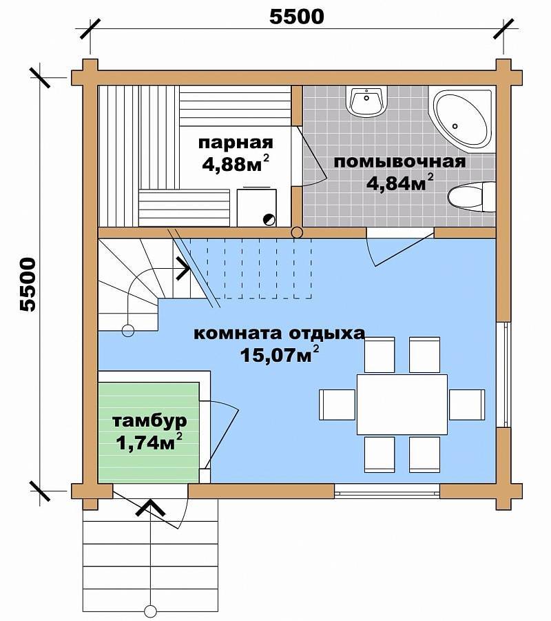 Баня с комнатами для жилья проекты