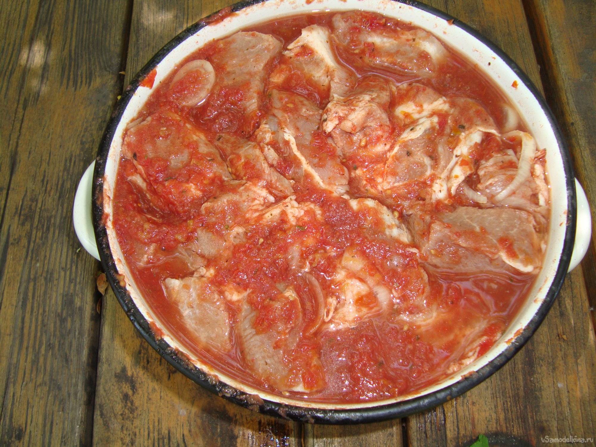 Шашлык в томатном соусе - пошаговый домашний рецепт