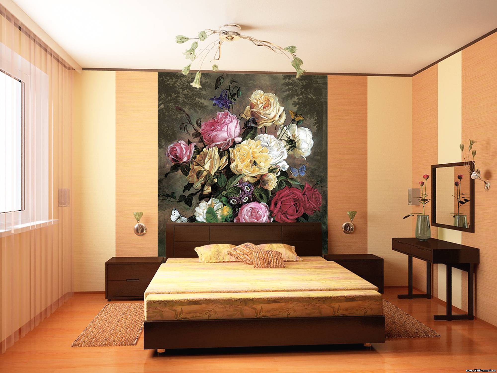 Декоративное панно на стену из обоев, цветов, металла, плитки, гипса и мозаики