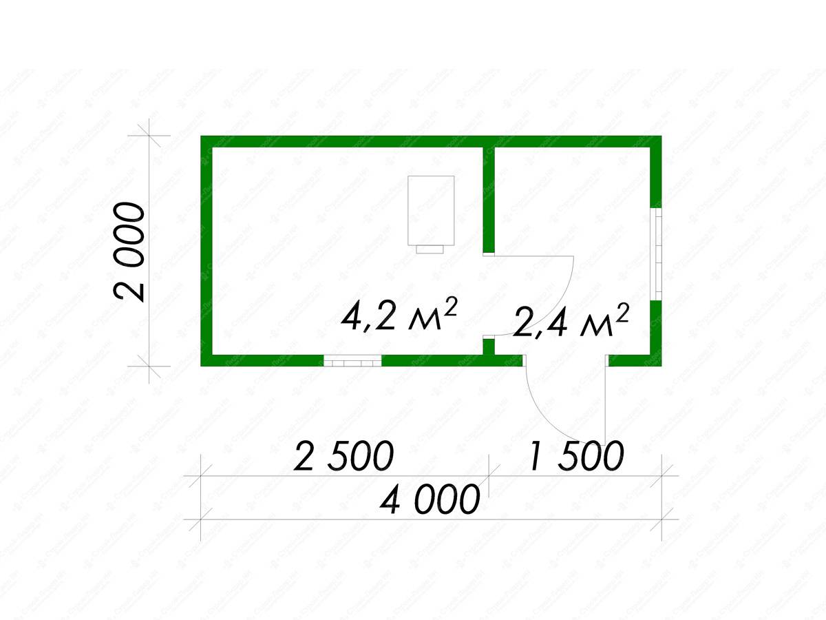 Баня 2х4 планировка фото